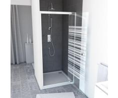 Aurlane - PACK Paroi porte de douche 90x185 A OUVERTURE FRONTALE + RECEVEUR DE DOUCHE A POSER EXTRA