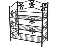 Étagère / meuble de rangement / range-chaussures / bibliothèque Genève, métal, 3 tablettes, H=70cm