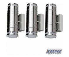 Ensemble de 3 lampes d'extérieur à LED RGB Façade Up Down Spots Dimmable Télécommande Appliques