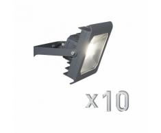 Projecteur LED Radius 2 30W Graphite / Antracite / Gris Foncé 4000K - set de10 Qazqa Moderne