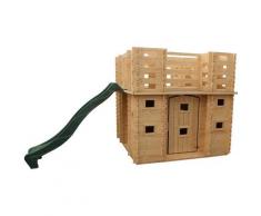 Maisonnette en Bois pour Enfants Outdoor Toys Lucca 423x194x193 cm avec Terrasse et Toboggan