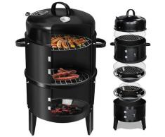 Barbecue Fumoir, 3 en 1 Barbecue Smoker avec Thermomètre, Multifonctions Fumoir a Froid, Grande