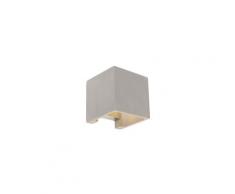 Applique carrée Country béton - Alban Rustique Luminaire interieur Carré - Qazqa
