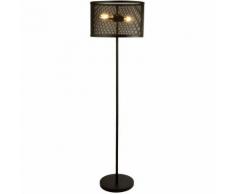 Lampadaire, design en maillage noir mat, hauteur 145 cm, FISHNET