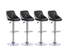 Yongqing - Facile à Nettoyer Tabouret de Bar Lot de 4 avec siège Bien rembourré, en Cuir Artificiel