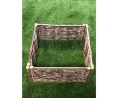Potager carré en noisetier Tressage Horizontal dimensions : 120 x 120 x 60 cm