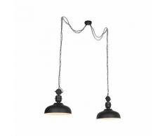 Suspension industrielle sur chaîne noire - Sani Qazqa Industriel, Rustique Luminaire interieur Rond