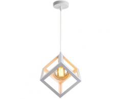 Lampe de Plafond Cage Cube Carré E27 Lustre Industrielle Lumianaire pour Salon Chambre Cuisine