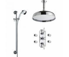 Hudson Reed - Kit de Douche Thermostatique à Encastrer avec Pommeau Ø30CM - Douchette Ø7CM et Buses