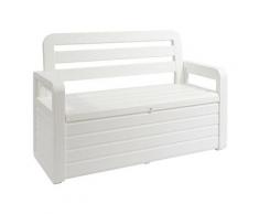 Coffre de Jardin 270L Blanc Effet bois TOOMAX 132 x 58 x H89 cm Resine Inaltérable Anti UV Haute