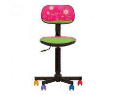 Bambo Fleur- Chaise De Bureau Pour Enfant. Tissu Rose.