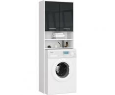 Étagère Salle De Bain Fin Colonne 2P Lave-Linge Graphite Brillant