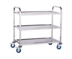Chariot de service cuisine professionnel inox 3 étages max 480 kg