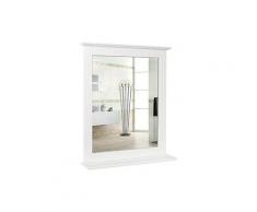 MVPOWER Miroir mural, miroir de salle de bain avec étagère, miroir suspendu pour couloir de salle