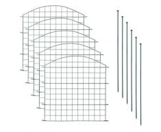 Clôture de jardin Clôture étang 11 pcs. x5 feuilles de fond vert métallique arcade supérieure