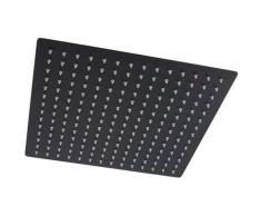 Nox - Pommeau de Douche Noir Carré Encastré Plafond 30cm x 30cm - Hudson Reed