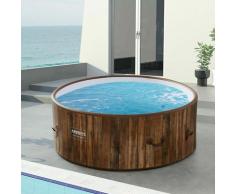 Piscine Spa Pool | Gonflable | Chauffage | Exterieur | Ronde Drop-Stitch - Aspecto madera - Arebos