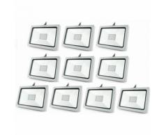 10×Auralum 20W Projecteur à LED Ultraléger pour Éclairage Extérieur et Intérieur Spot IP65 Haute