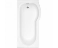 Baignoire d'angle asymétrique 167.5 x 85cm angle droit & Pare baignoire incurvé Portland
