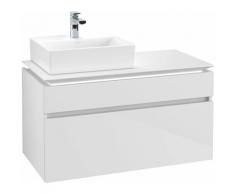 Meuble sous-lavabo Villeroy & Boch Legato B127L0, 1000x550x500mm, lavabo à gauche, éclairage LED,