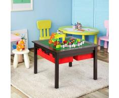 Costway - Table d'Activités pour Enfant avec 2 Tiroirs de Rangement,Table pour Dessiner,