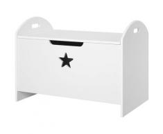 Homcom - Coffre malle de rangement coffre à jouets dim. 62L x 40l x 46H cm MDF blanc