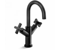 Mélangeur pour lavabo bec pivotant Nobili Lira LR116218/2CR | clik clak - Velvet black