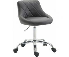 Tabouret de travail confortable pour cabinet médical, salon de beauté en cuir synthétique gris