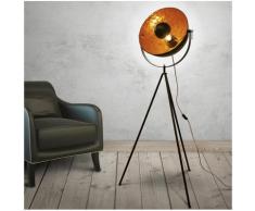 Lampadaire sur trépied Cinéma - H 144 cm x D 40 cm - Intérieur effet feuille d'or - Livraison
