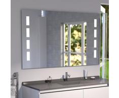 Miroir anti-buée PRESTIGE 140x80 cm - éclairage intégré à LED et interrupteur sensitif