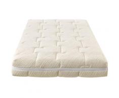 Hbedding - Matelas bébé 60X120 cm Nature - Tissu avec coton bio et lin - déhoussable - 20 zones de