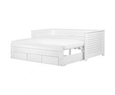 Beliani - Lit gigogne en bois blanc 90 x 200 cm CAHORS