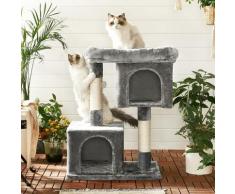 FEANDREA Arbre à chat Hauteur de 84cm Colonne en sisal Pour aiguiser les griffes 2 niches luxueuses