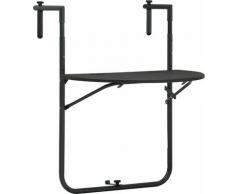 Table de balcon Marron 60x64x83,5 cm Plastique Aspect de rotin HDV30272 - Hommoo