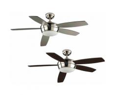 Ventilateur de plafond design Samal - Lumineux - Gris - Nickel