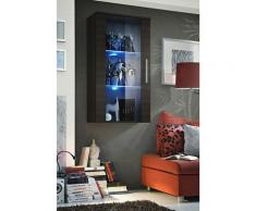 Vitrine murale à suspendre - Neo II - 60 cm x 110 cm x 29 cm - Wengé - Livraison gratuite - Marron