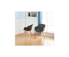 Lot de 2 Chaise Salle à Manger Fauteuils Scandinave de Cuisine avec Pieds en Bois de Hêtre Massif