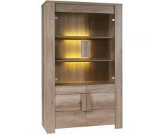 Altobuy - DOLMEN - Vitrine 2 Portes Façades Verre et Effet Bois