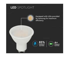 V-TAC PRO VT-271 Spot Led 10W Chip Samsung SMD GU10 blanc froid 6400K - SKU 880