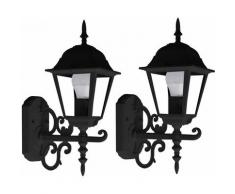 Façades Appliques Extérieures Verre Alu Lanternes Country Style Garden Lights Noir