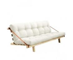 Banquette futon JUMP en pin massif coloris naturel couchage 130 cm. - ecru