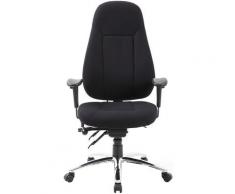 Chaise d'atelier pivotante Beta - habillage tissu, noir