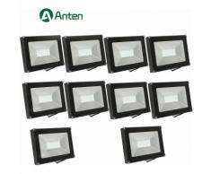 10×Anten 30W Projecteur LED Léger Spot LED Étanche IP65 Lampe Solide pour Extérieur et Intérieur