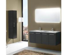 MEUBLE SALLE DE BAIN DE 120 CM AVEC QUATRE PORTES ET DOUBLE LAVABO BOSTON EN TANNER MIROIR