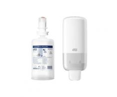 Pack Tork Distributeur pour savon mousse S4 blanc 561500 - Savon mousse doux 1L