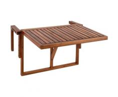 Table pliante 60 x 40 cm en bois de teck certifié pour balcon extérieur - Primematik