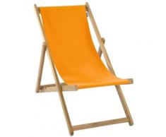 Lona - Chilienne transat enfant bois d'eucalyptus tissu 100% coton Elvas orange - Orange