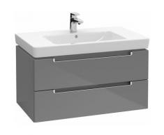 Villeroy et Boch Meuble-lavabo XL Subway 2.0 A696, Coloris: Bois blanc, manche : argent mat