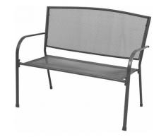 Youthup - Banc de jardin 108 cm Acier et maille Anthracite