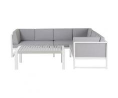 Salon de jardin en aluminium blanc et gris VINCI
